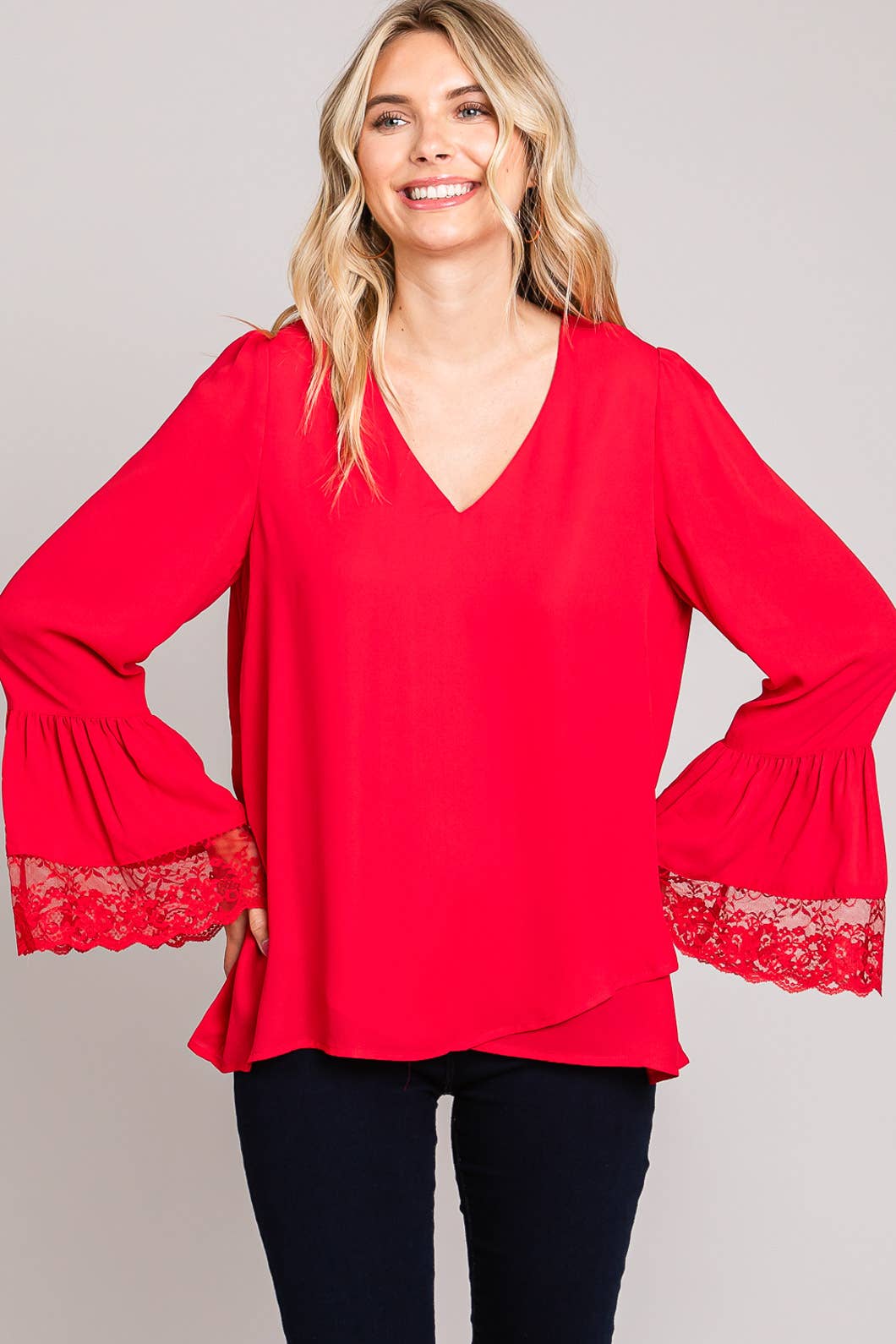 Lace Detail Long Sleeve Top