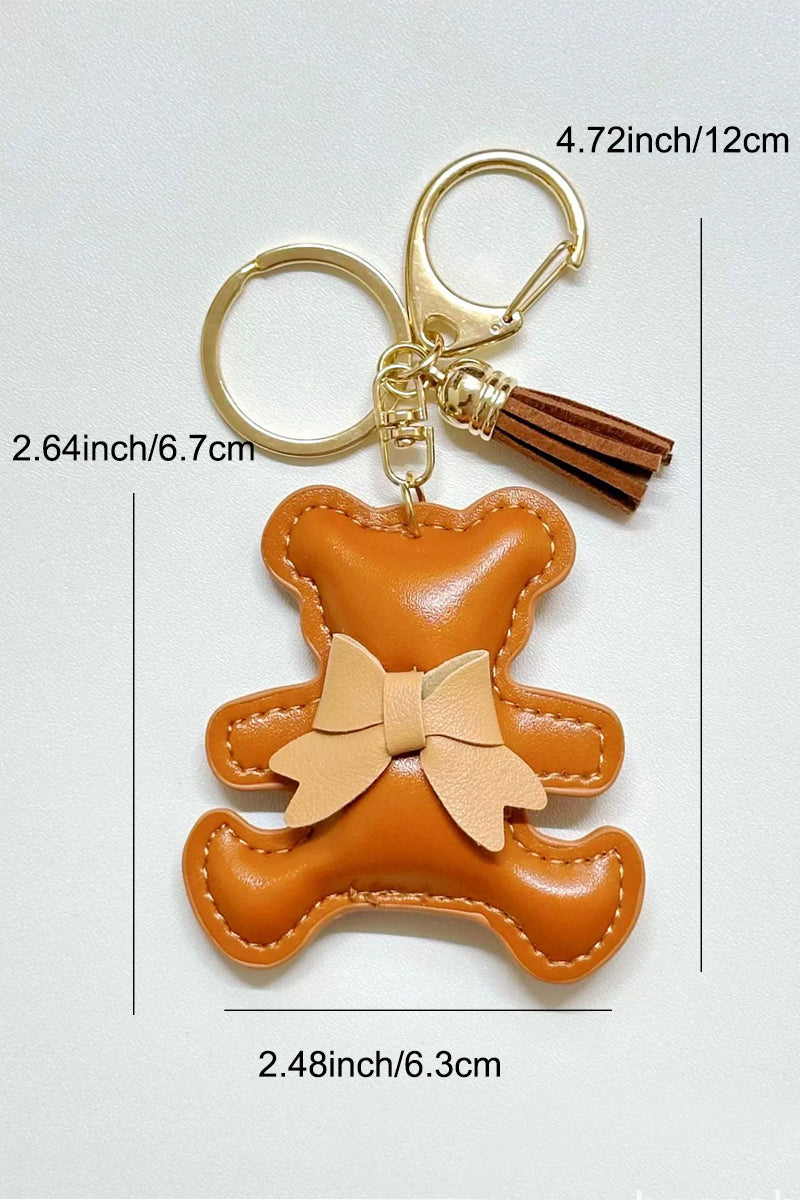 Vegan Leather Teddy Bag Charm