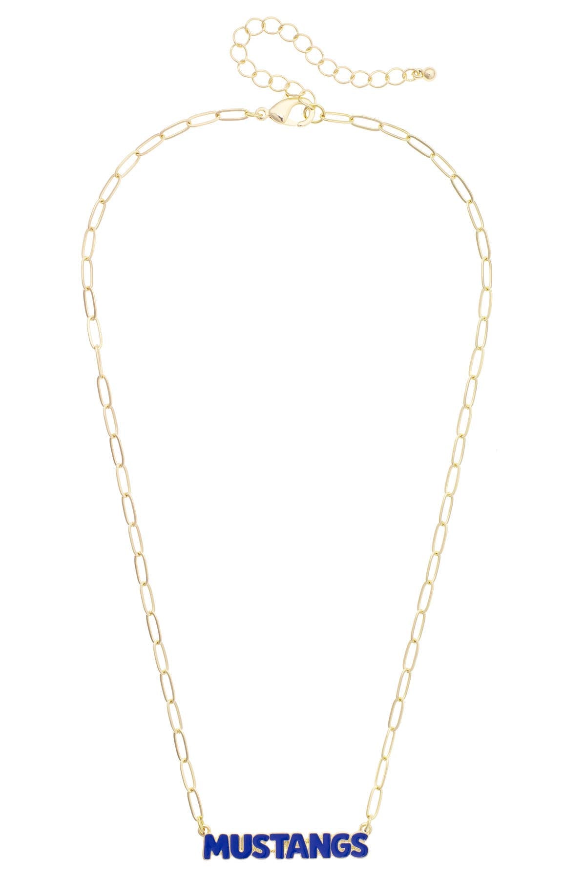 Mustangs Puffy Nameplate Necklace