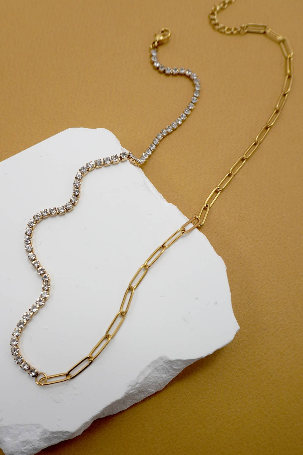 Waterproof Rhinestone Chain Necklace
