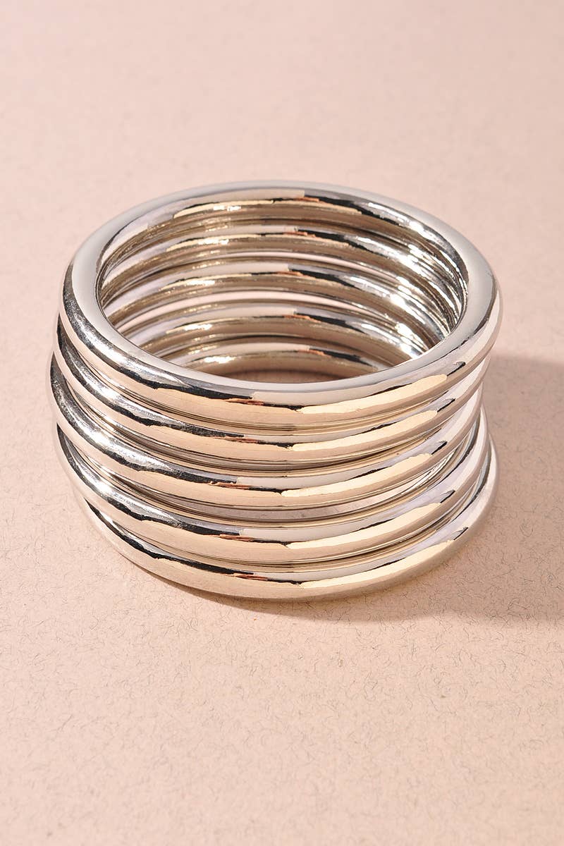 Layered Band Statement Cuff Bracelet