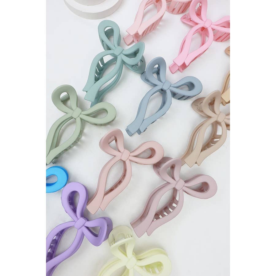 Pastel Bow Large Hair Claw Clip