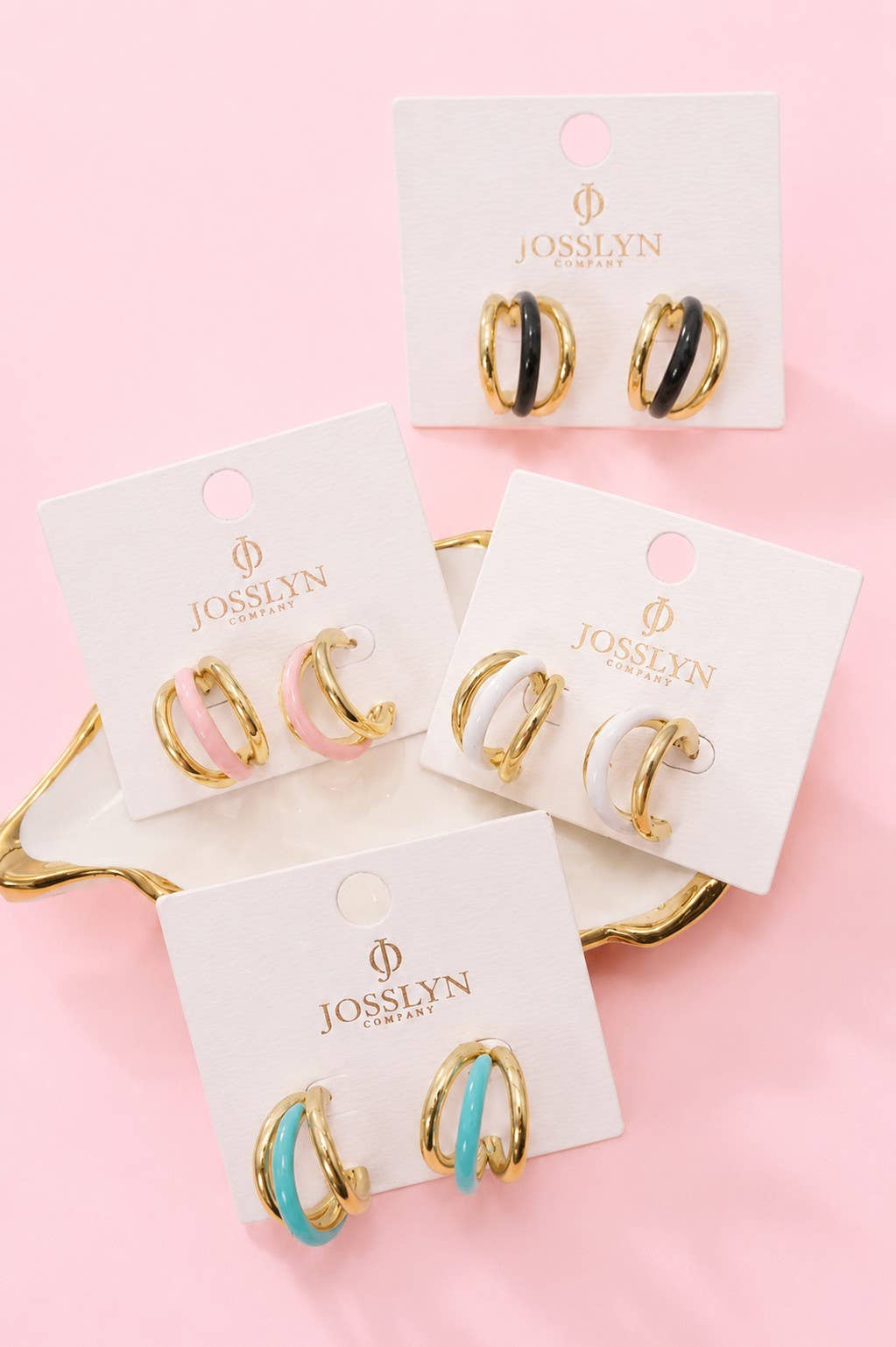 18K Waterproof Pink Hoops