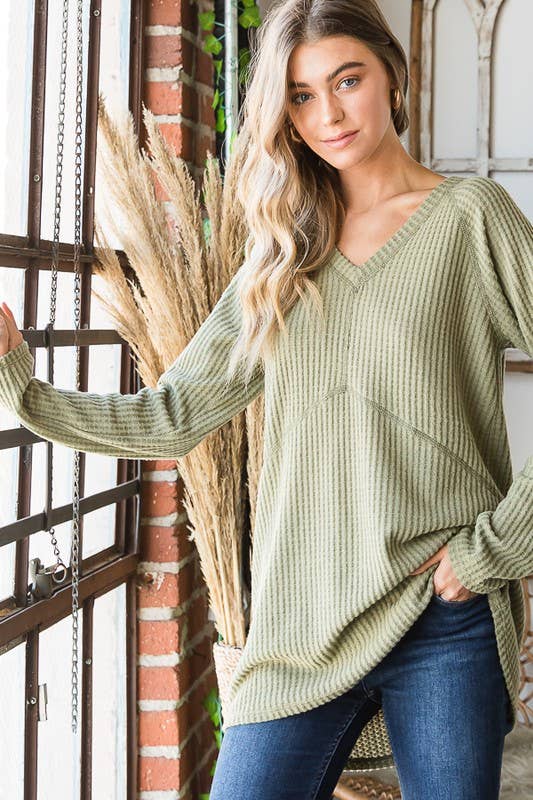 Solid Waffle Stitch Top