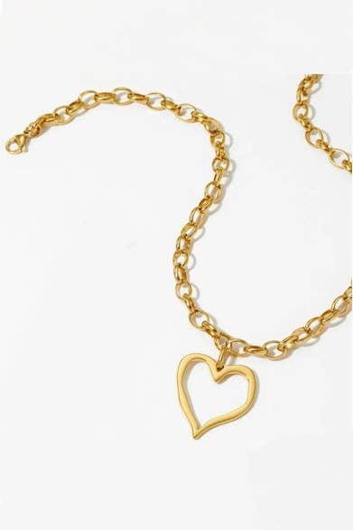 Waterproof Chunky Heart Necklace