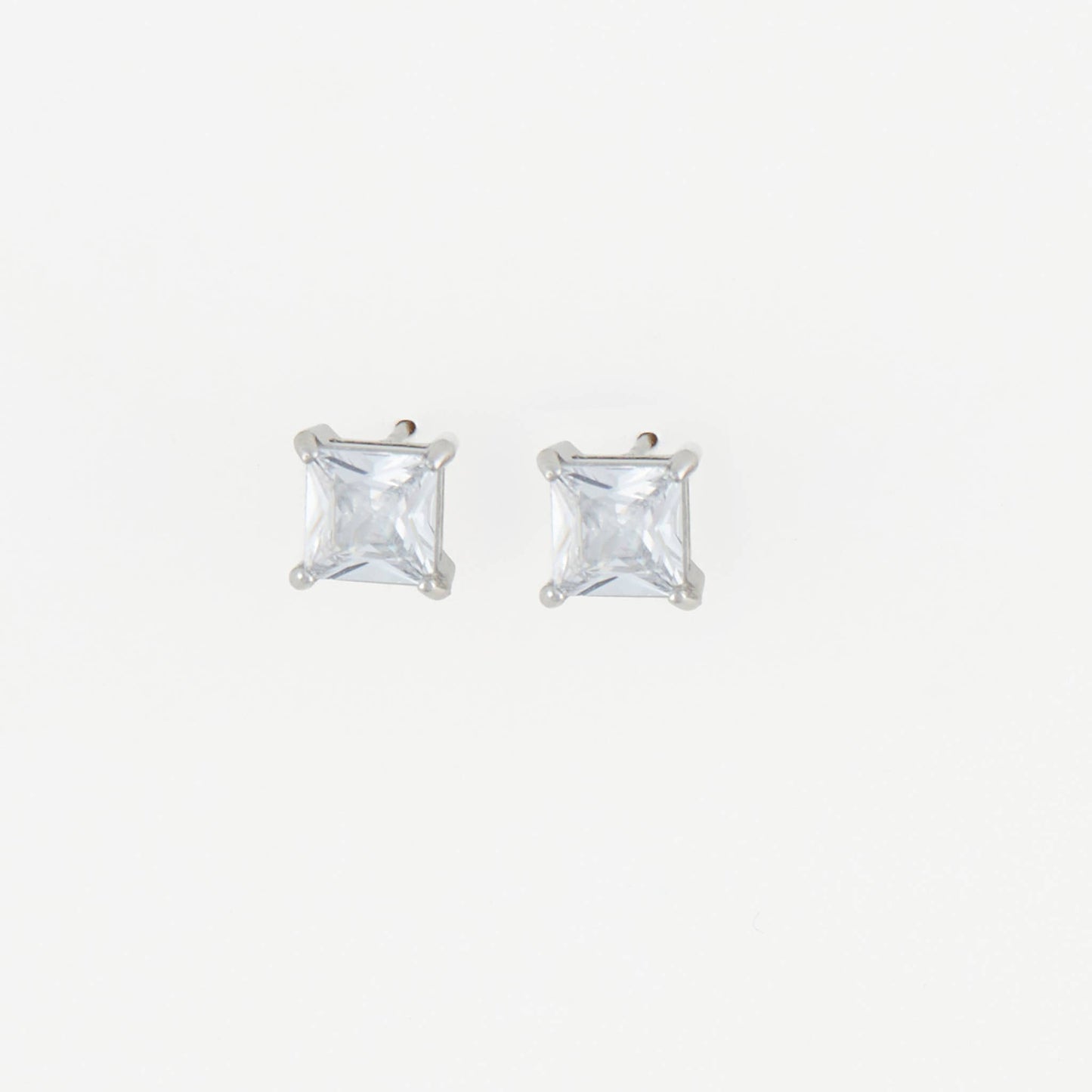 Waterproof Earrings 6mm Square Cubic Zirconia Stud Narelle