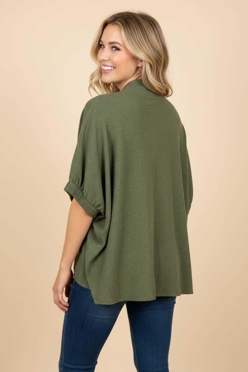 Leopard Split Neck Top
