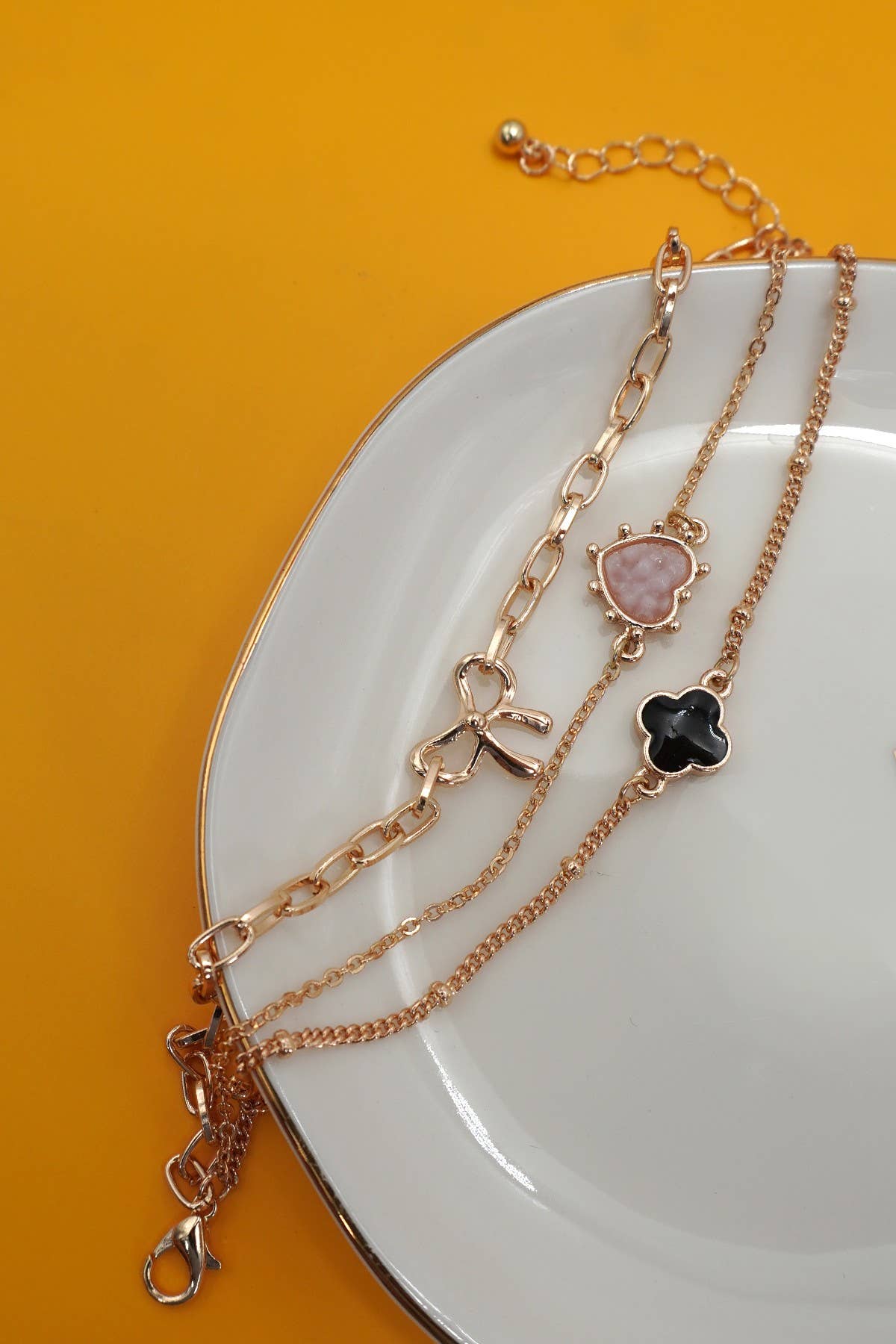 Bow & Heart Charm Bracelet