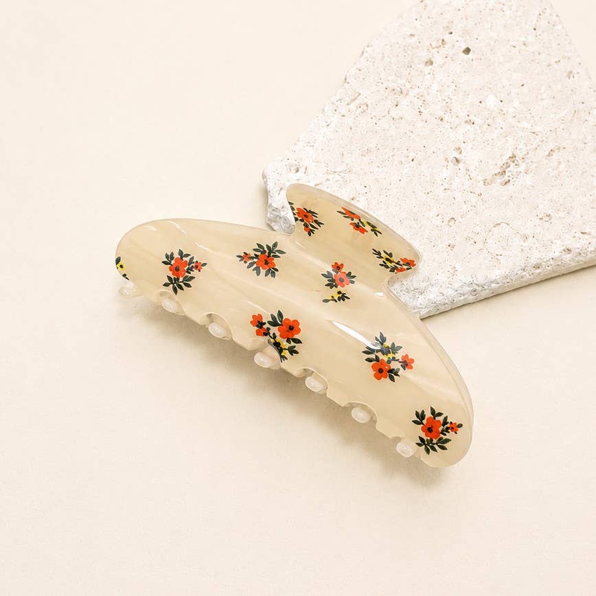 Floral Hair Claw Clip