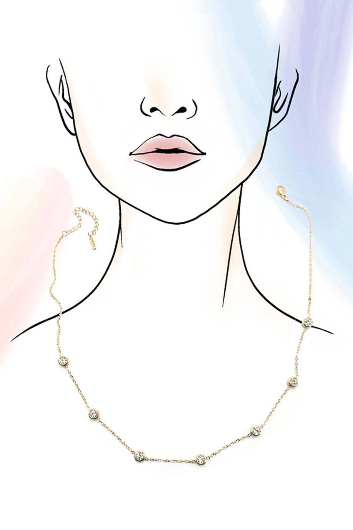 Waterproof Diamond Dot Necklace