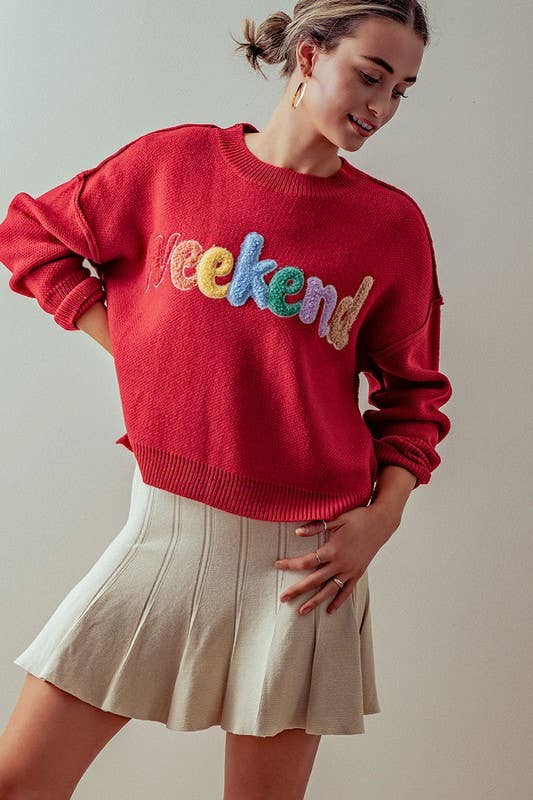 Red Weekend Knit Sweater