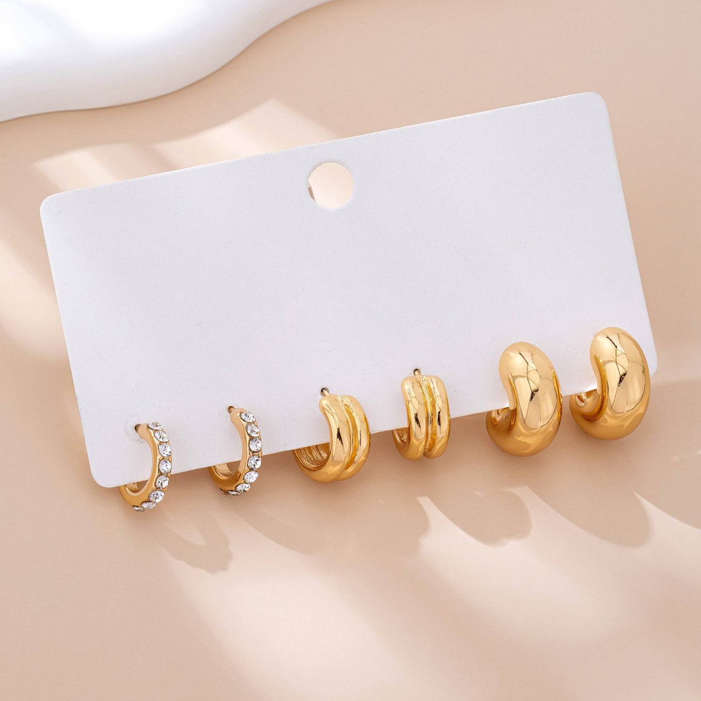 Rhinestone Puffy Hoop Trio