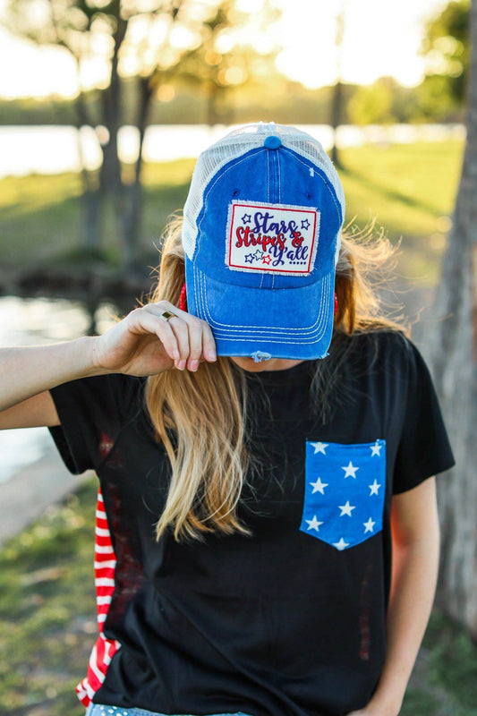 Stars Stripes & Y'all Patch Hat