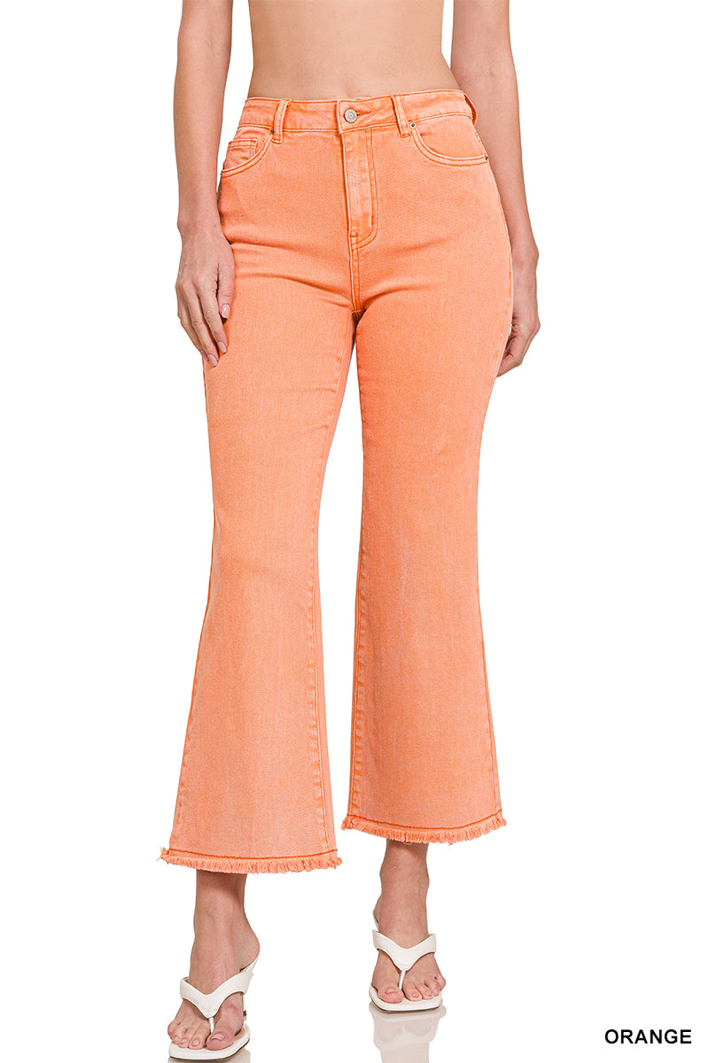 Zenana Fray Hem Pants