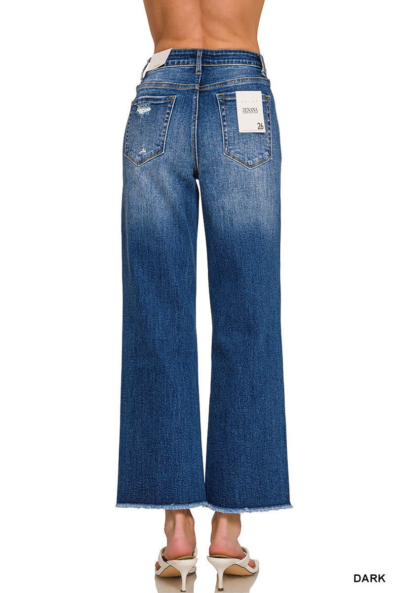 High Waist Straight Leg Denim Pants