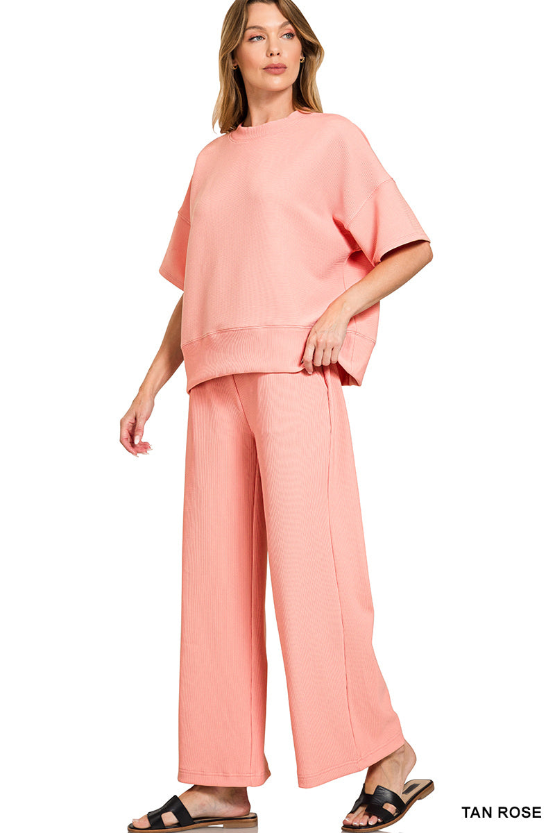 Luxe Ribbed Tee & Pants Set