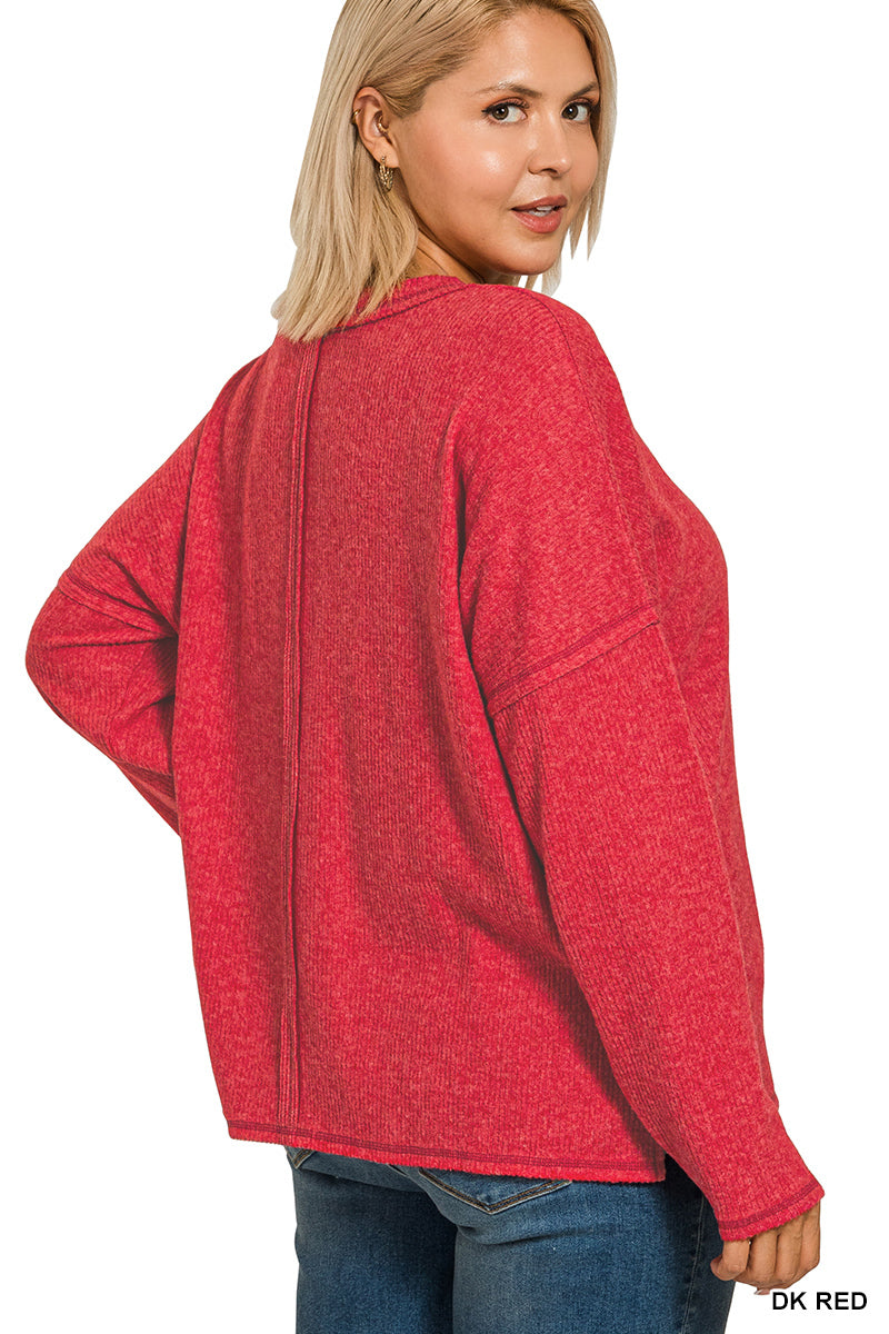 Ribbed Pocket Sweater