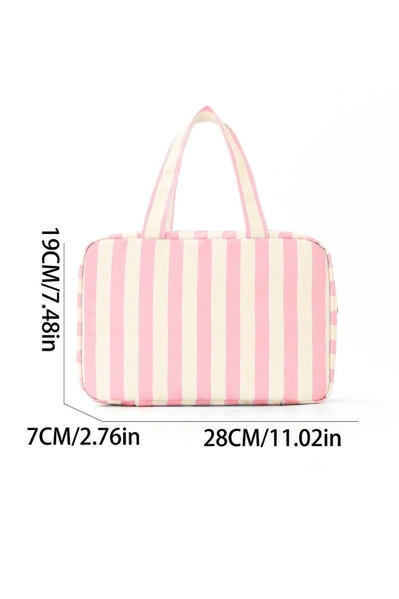 Striped Foldable Hanging Toiletry Bag