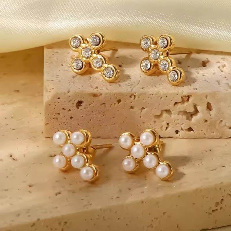 Waterproof Cross Stud Earrings