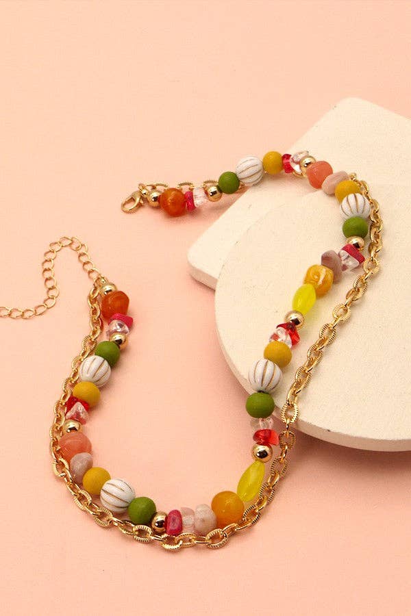 Bead Chain Layered Necklace