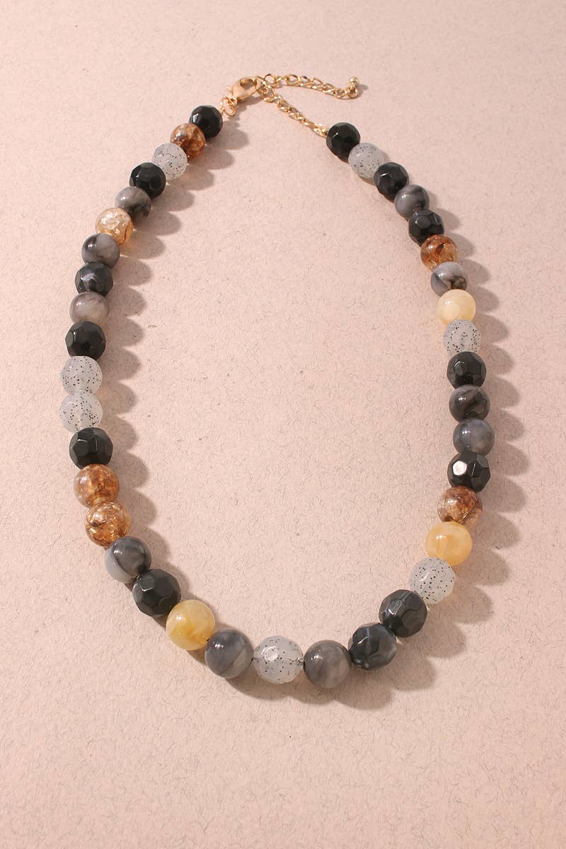 Multi Color Faceted Beaded Necklace