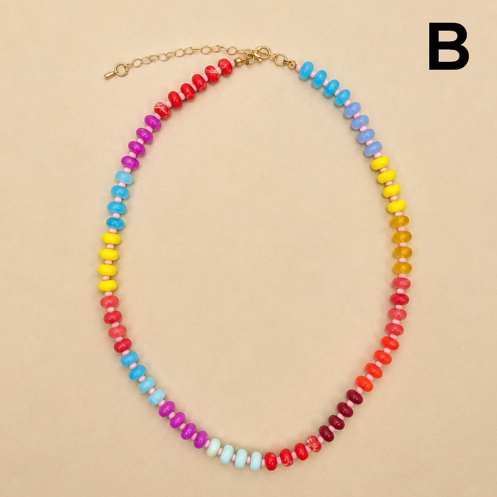 Stone Glass Bead Necklace