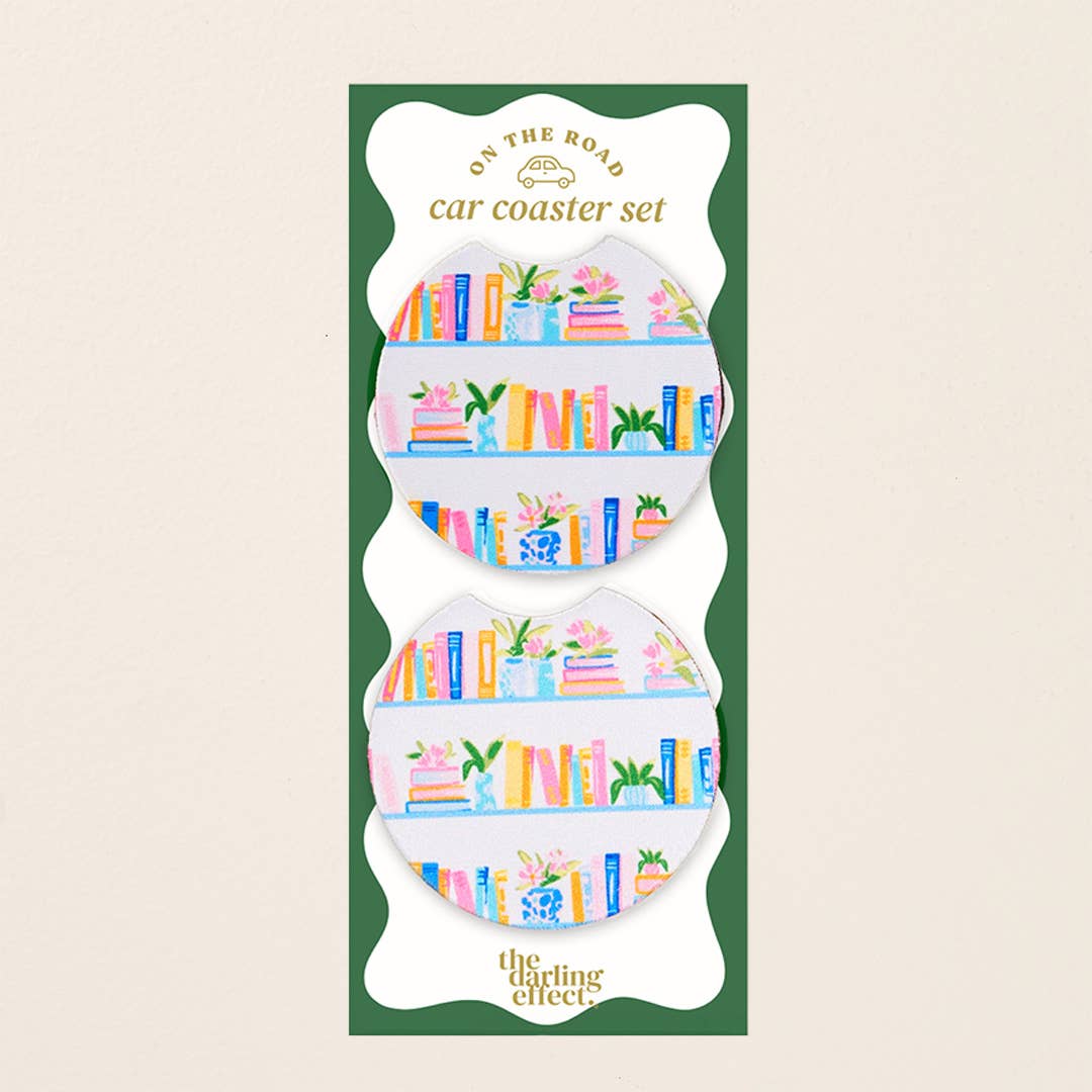 On the Road Car Coaster Set–Book Shelfie