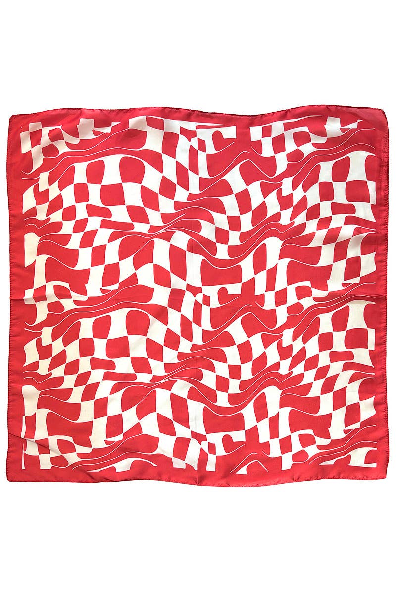 Wavy Square Print Square Scarf