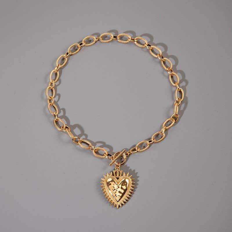 Chunky Heart Toggle Necklace