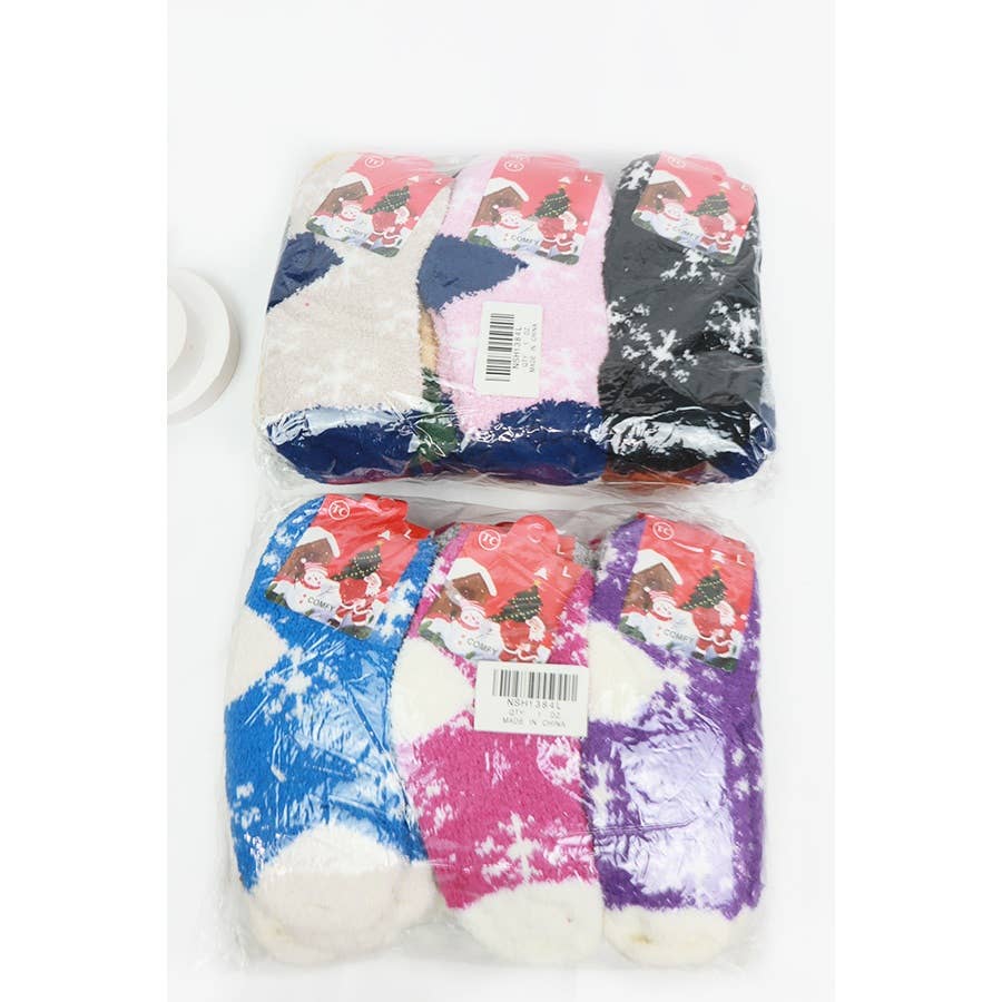 Kids Snowflake Fluffy Socks