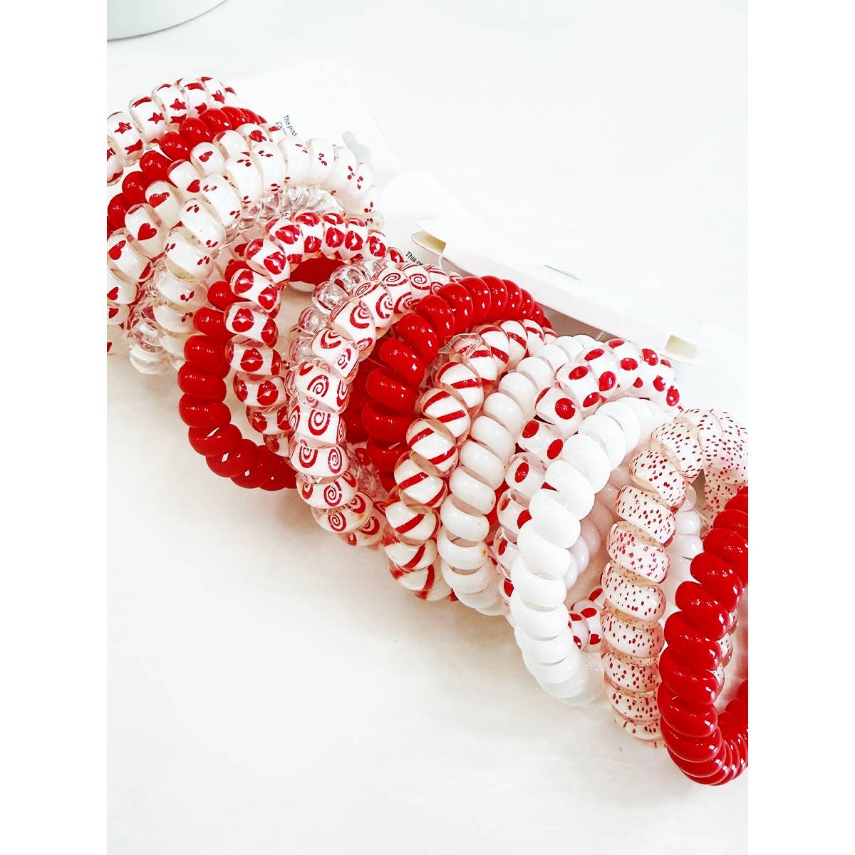 Red Spiral Hair Ties