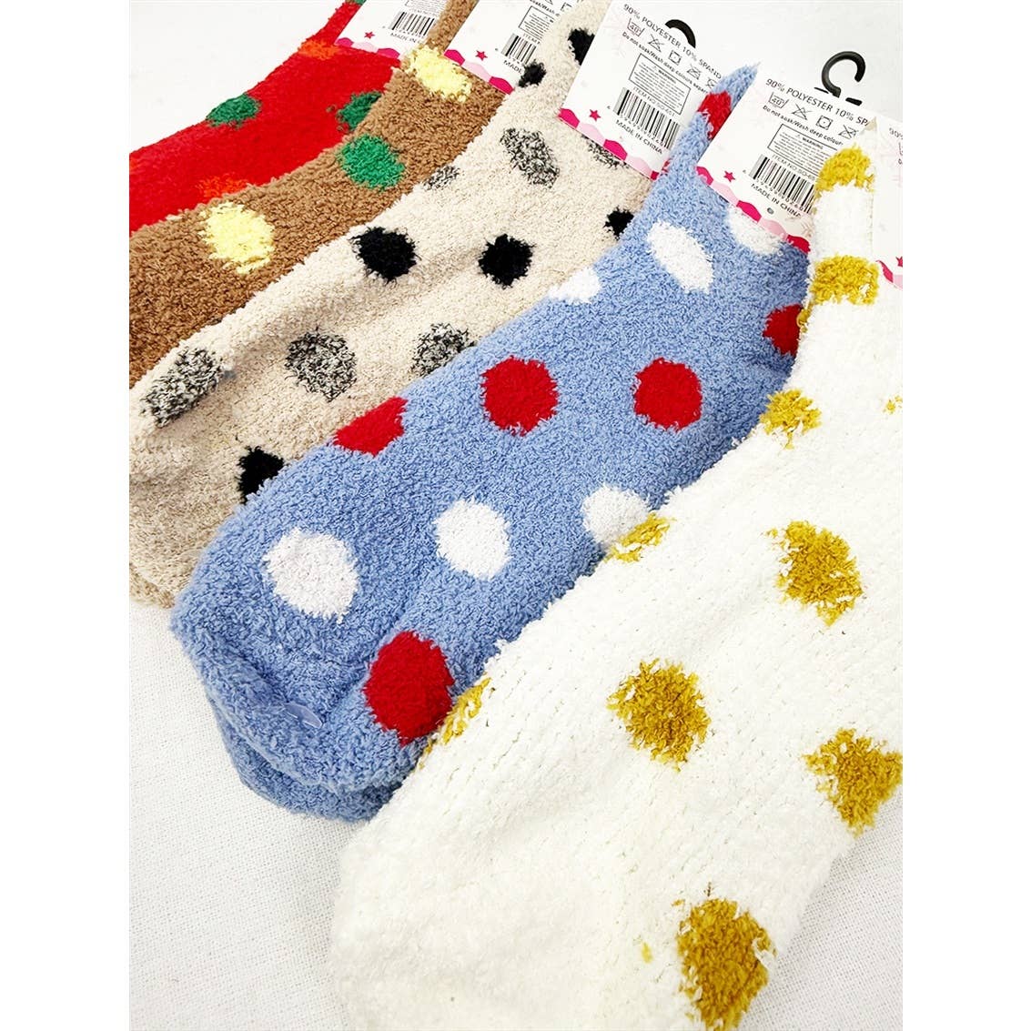 Polka Dot Fuzzy Socks