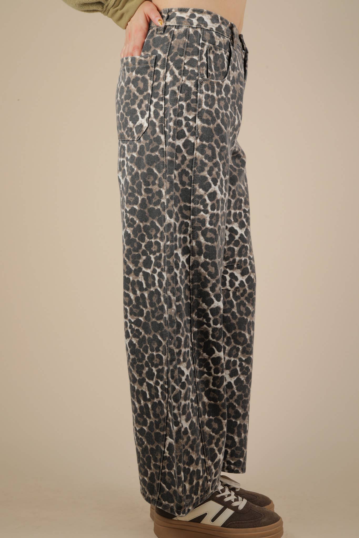 Leopard Barrel Pants
