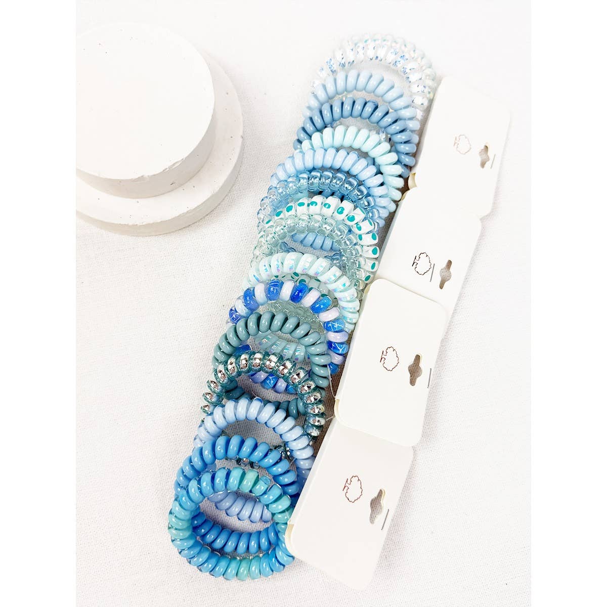 Blue Spiral Hair Ties
