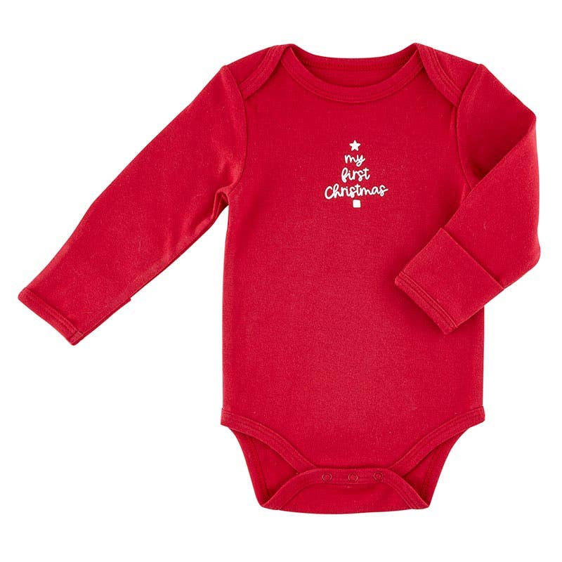 My First Christmas Baby Long Sleeve Snapshirt