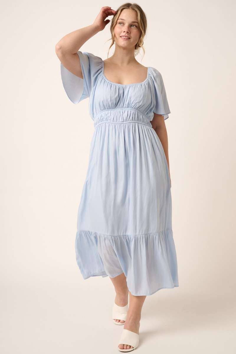 Princess Flutter Sleeve Midi Dress