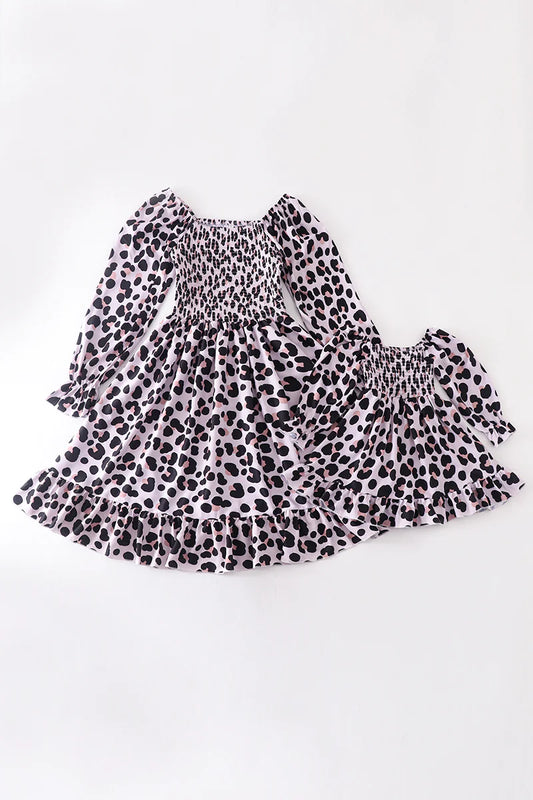 Leopard Ruffle Mommy and Me Dress