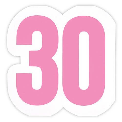 "30" Shaped Party Napkins - 16 count