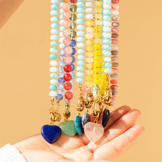 Natural Stone Heart Necklace