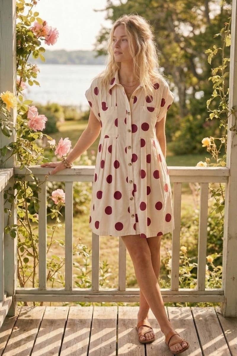 Polka Dot Poplin Mini Dress