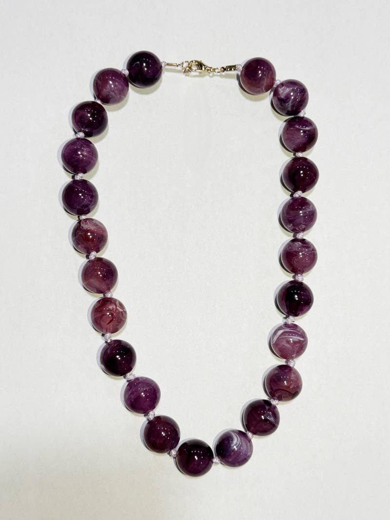 Natural Stone Stainless Steel Necklace