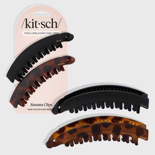 Banana Clip 2pc- Black & Tort
