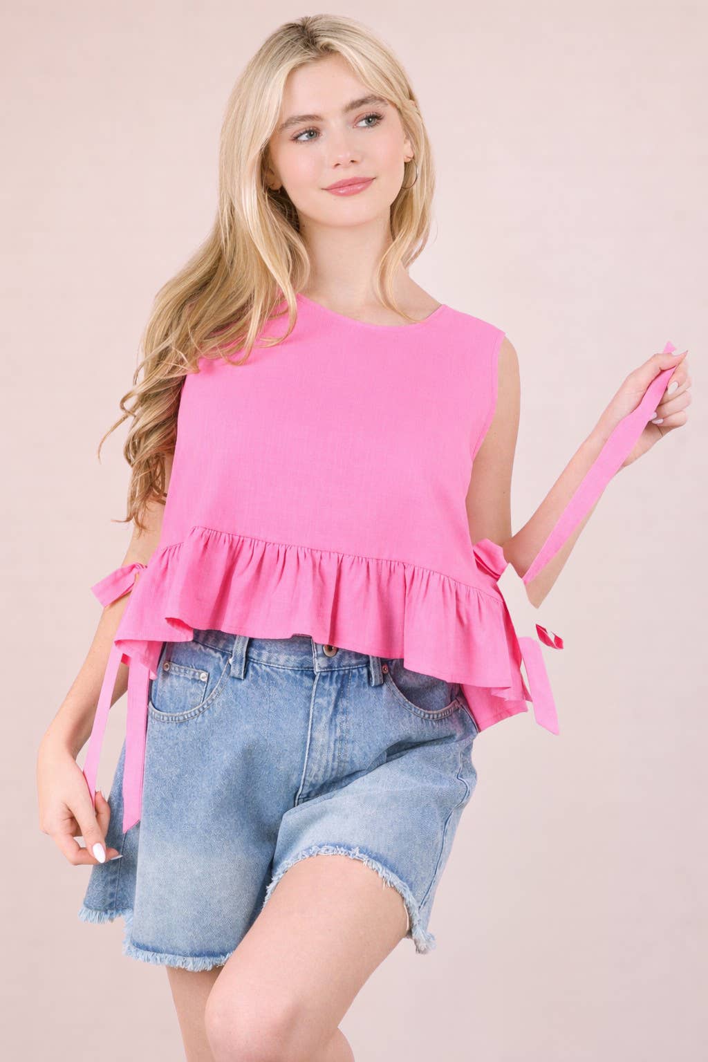 Olivia Side Tie Dot Top