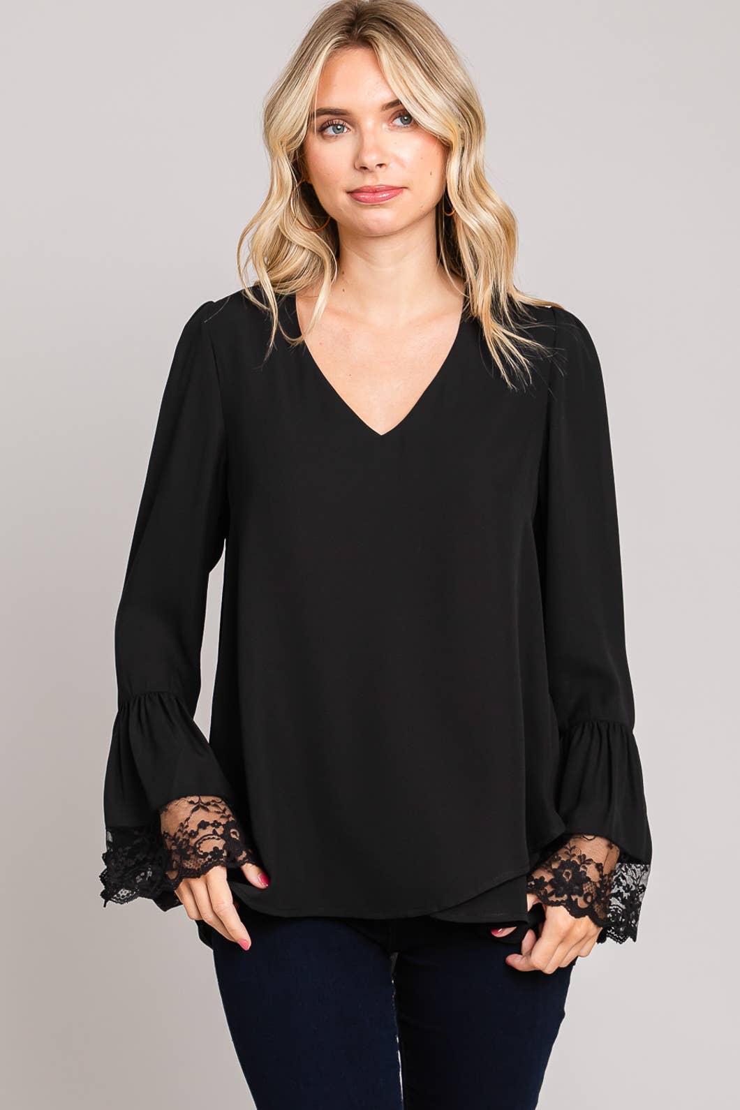 Lace Detail Long Sleeve Top