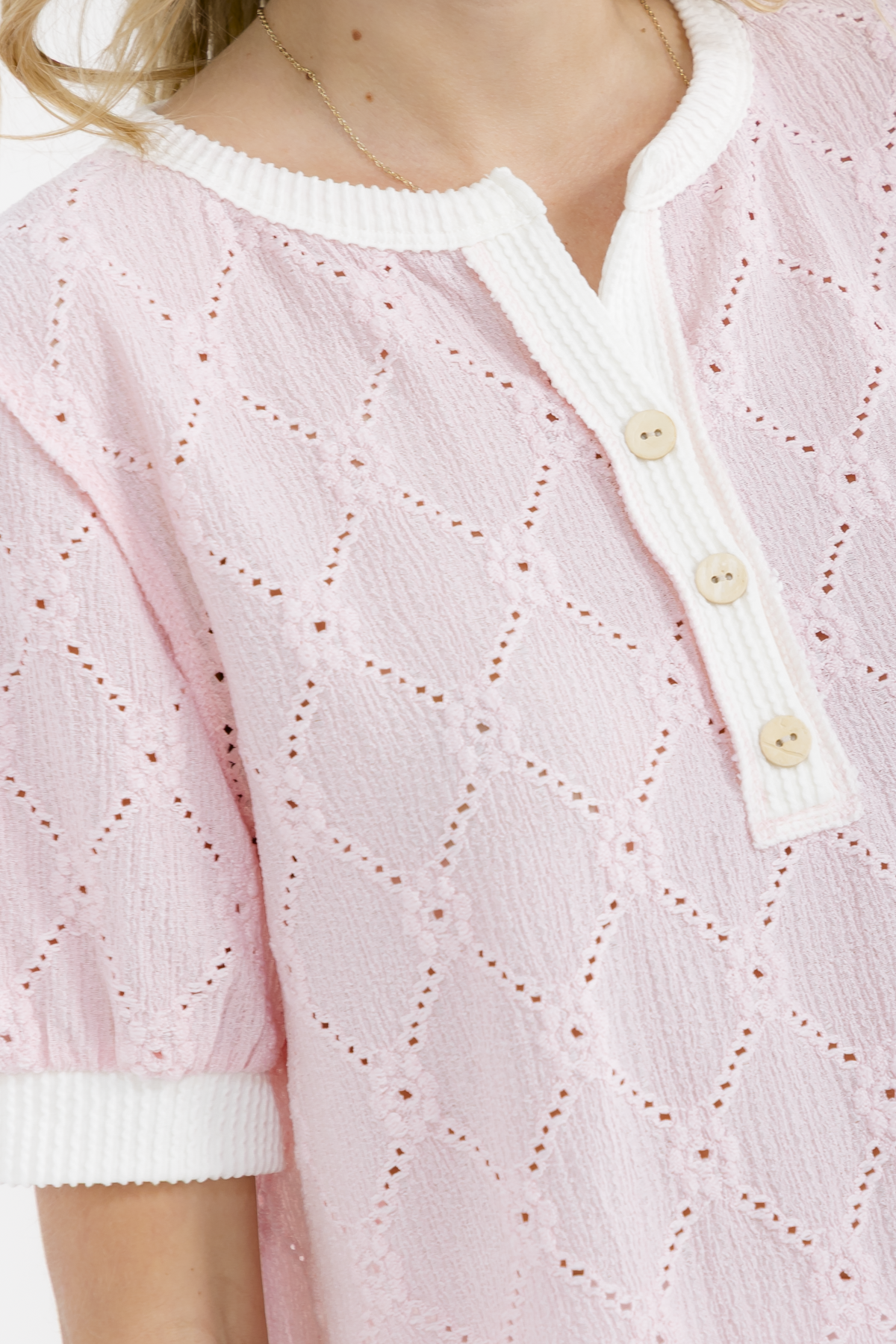 Eyelet Button Up Top