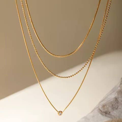 Waterproof Layered Rhinestone Necklace