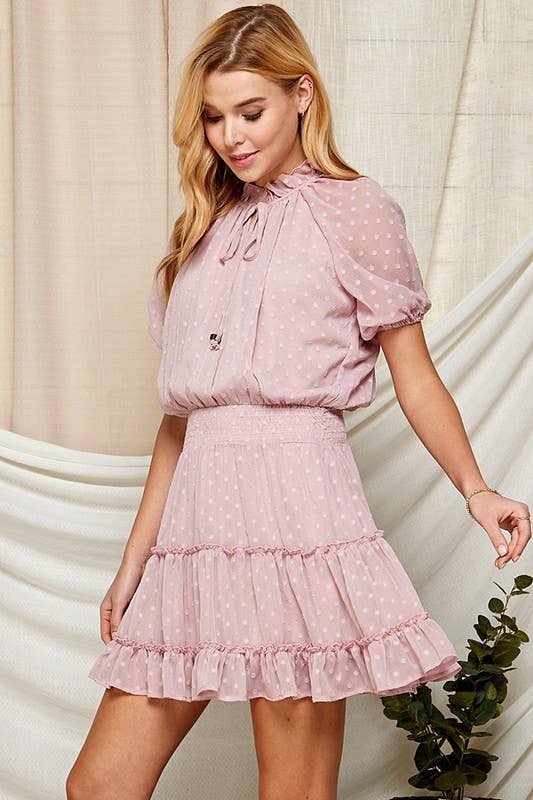 Marsala Dot Dress