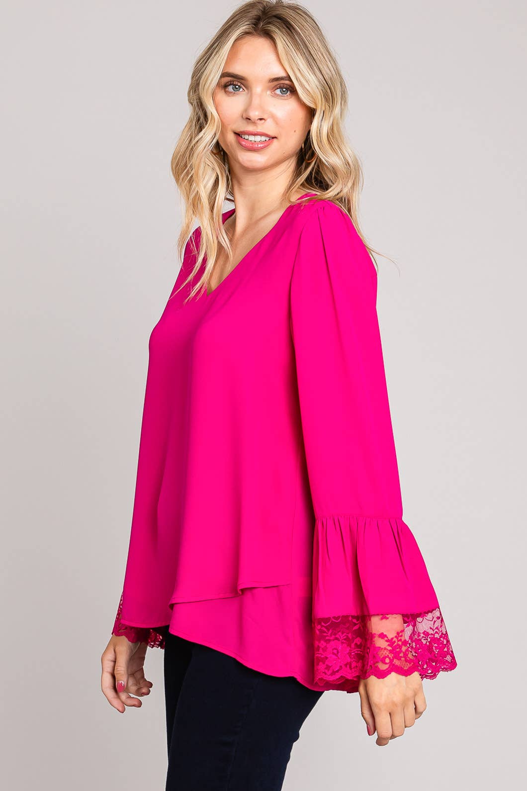 Lace Detail Long Sleeve Top