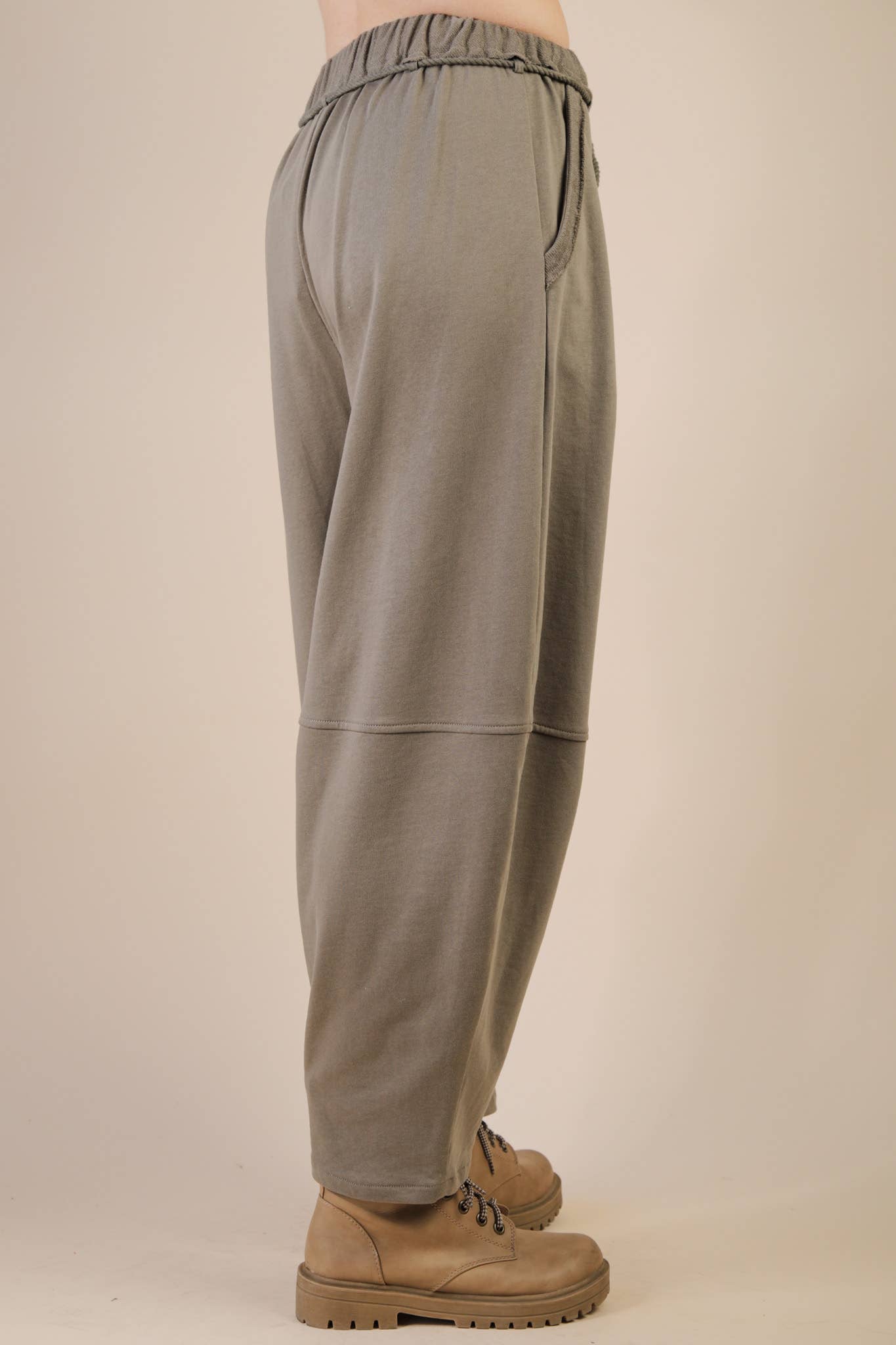 Braid Waist Strip Barrel Pants