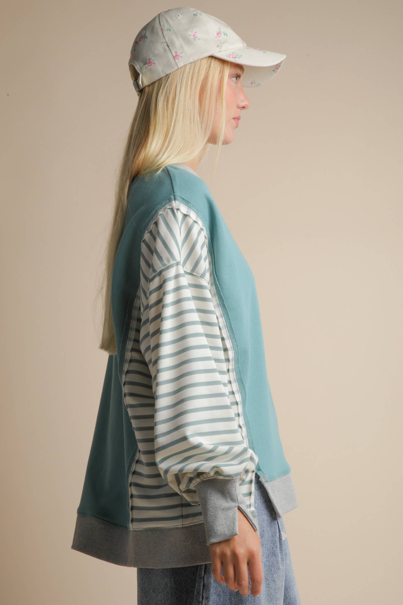 Oversized Striped Casual Knit Top